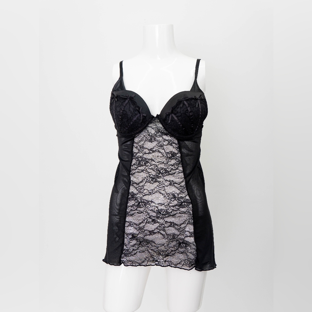 Black babydoll lace lingerie